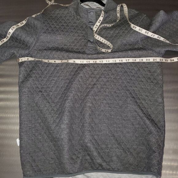 Marine Layer Corbet Quilted Reversible Mock Neck Pullover Long Sleeve Gray Large - Picture 11 of 13